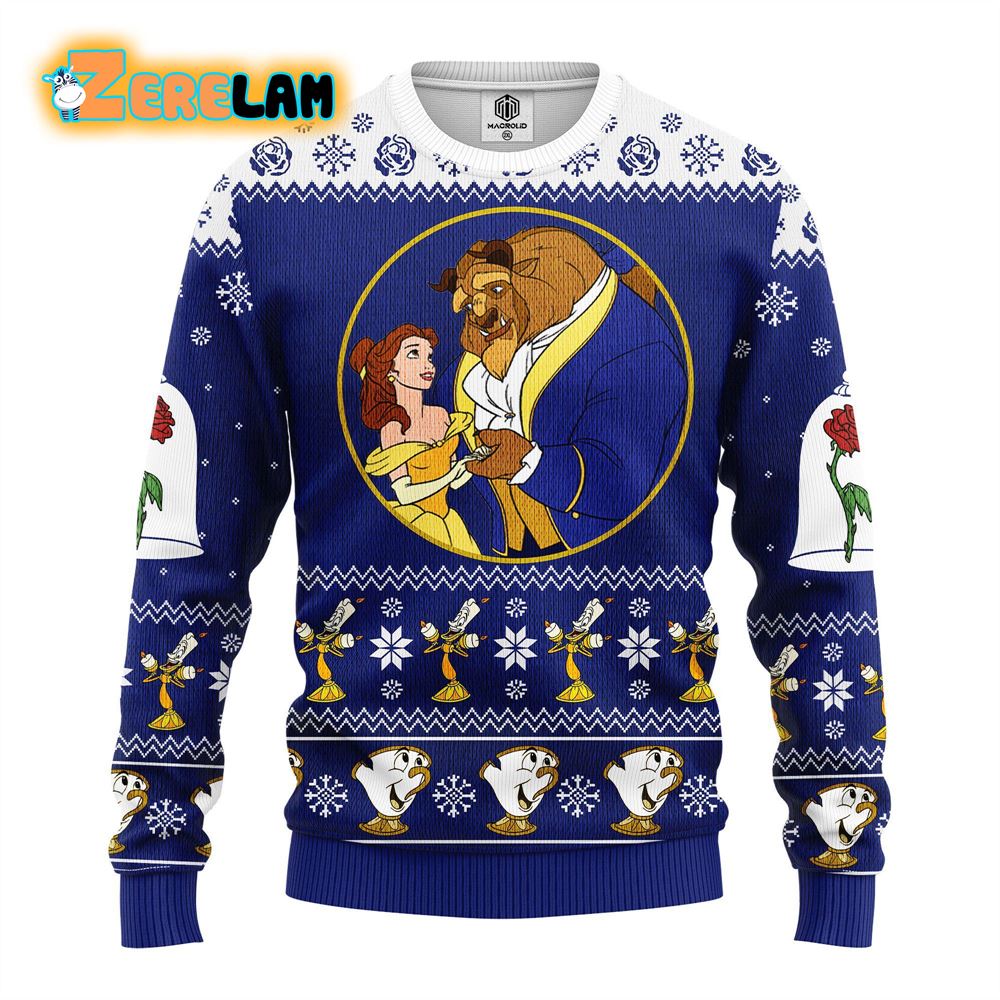 Beauty And The Beast Ugly Sweater Christmas - Zerelam