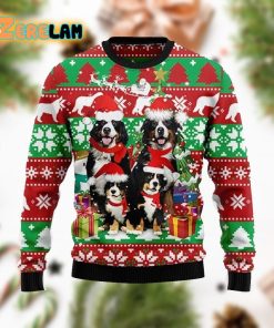 Bernese Mountain Dog Family Ugly Sweater Christmas
