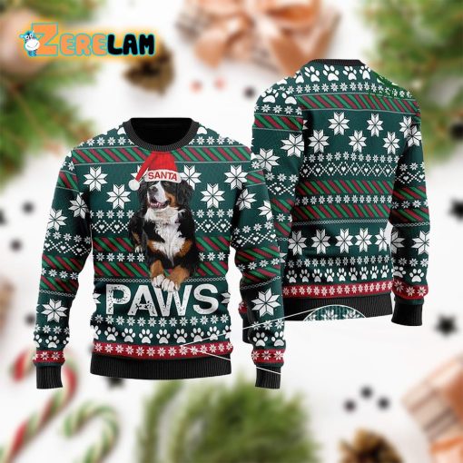 Bernese Mountain Dog Santa Printed Christmas Ugly Sweater