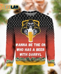 Bigfoot 3D Ugly Sweater Hoodie Be the One to Share a Beer with Darryl