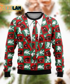 Bigfoot Camping Christmas Funny Family Ugly Sweater