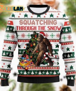 Bigfoot Christmas Candy Cane Ugly Sweater