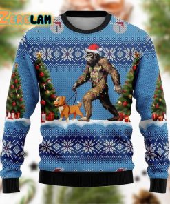 Bigfoot Christmas Dog Ugly Sweater