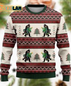 Bigfoot Christmas Tree Ugly Sweater Christmas