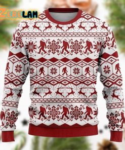 Bigfoot Classic Red Pattern Ugly Sweater Christmas