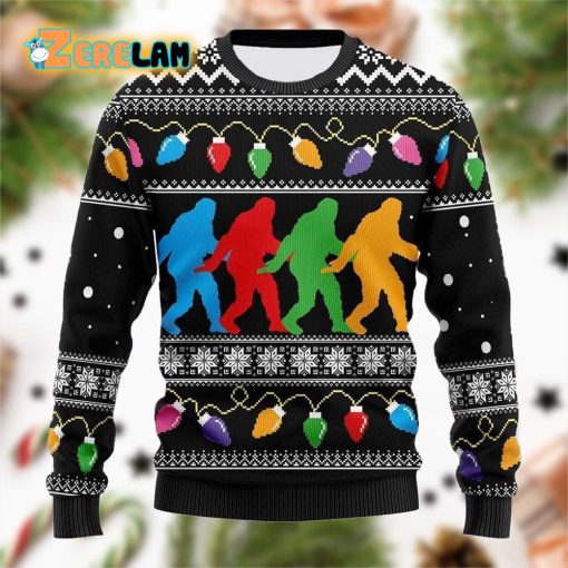 Bigfoot Color Party Ugly Sweater Christmas