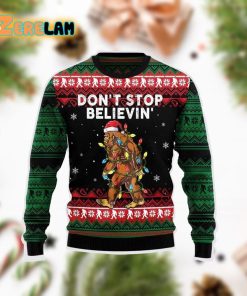 Bigfoot Dont Stop Believing Ugly Sweater Christmas