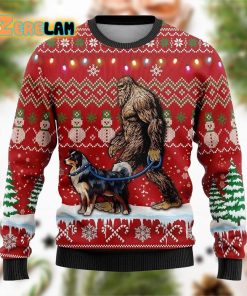 Bigfoot Goes To Spend Christmas With Border Ugly Sweater