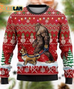 Bigfoot Goes To Spend Christmas With Chihuahua Ugly Sweater
