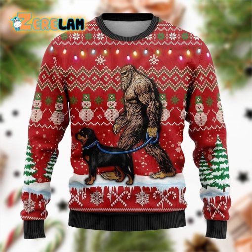 Bigfoot Goes To Spend Christmas With German Ugly Sweater