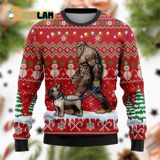 Bigfoot Goes To Spend Christmas With Golden Ugly Sweater
