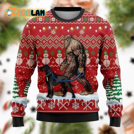 Bigfoot Goes To Spend Christmas With Yorkie Ugly Sweater