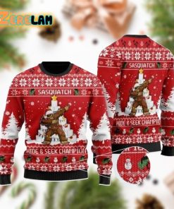 Bigfoot And Toilet Paper Sasquatch Hide and Seek Champion Ugly Sweater
