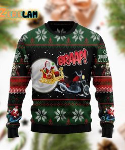 Biker Santa Xmas Funny Family Ugly Sweater