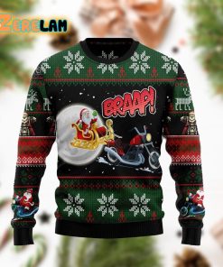 Biker Santa Xmas Funny Family Ugly Sweater For Men And Women