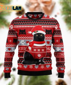 Black Cat Christmas Pattern Funny Ugly Sweater