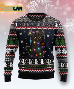 Black Cat Fluffmas Christmas Ugly Sweater