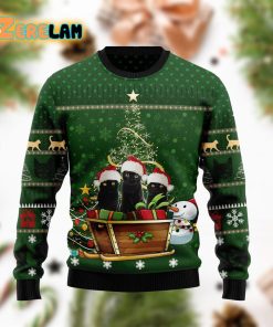 Black Cat Group Green Xmas Ugly Sweater