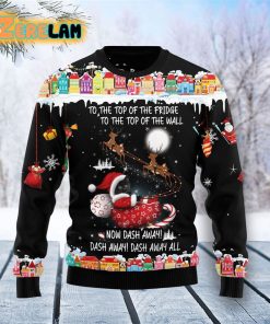 Black Cat Sleigh Christmas Ugly Sweater
