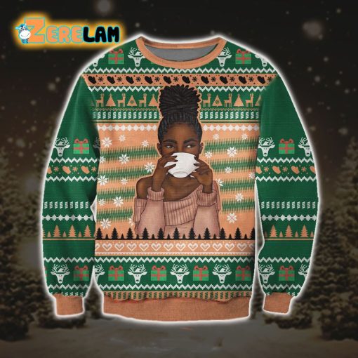 Black Girl 3d Print Ugly Sweater Christmas