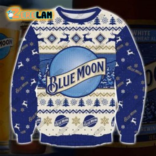 Blue Moon Ugly Sweater All Over Print Sweatshirt