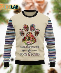 Book And Dogs Funny Family Christmas Holiday Ugly Sweater