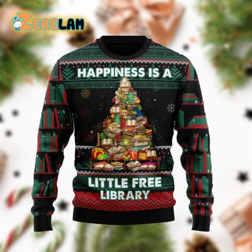 Book Free Library Funny Family Christmas Ugly Sweater