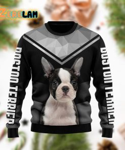 Boston Terrier Funny Black And Grey Ugly Sweater