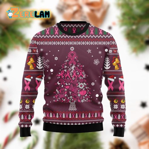 Breast Cancer Christmas Tree Ugly Sweater