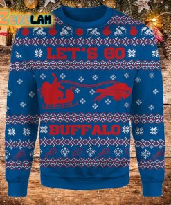 Buffalo Team Lets Go Buffalo Christmas Ugly Sweater