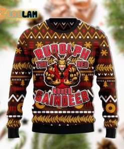 Buffed Rudolph The Red-nosed Reindeer Funny Family Ugly Sweater