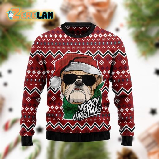 Bulldog Merry Christmas Funny Family Ugly Sweater