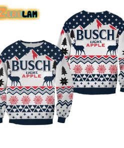 Busch Light Apple Ugly Sweater Christmas