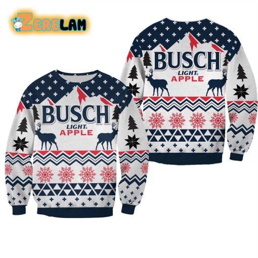 Busch Light Apple Ugly Sweater Christmas