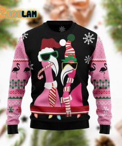 Candy Cane Flamingo Funny Ugly Sweater