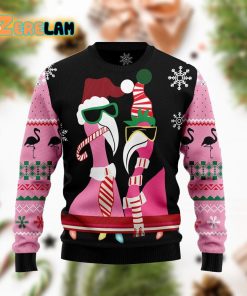 Candy Cane Flamingo Funny Family Ugly Christmas Holiday Sweater