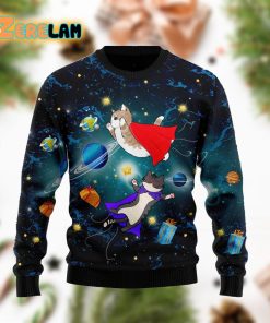 Cat Galaxy Funny Family Christmas Ugly Sweater