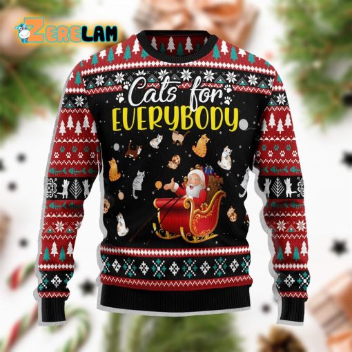 Cats For Everybody Merry Christmas Funny Family Ugly Sweater