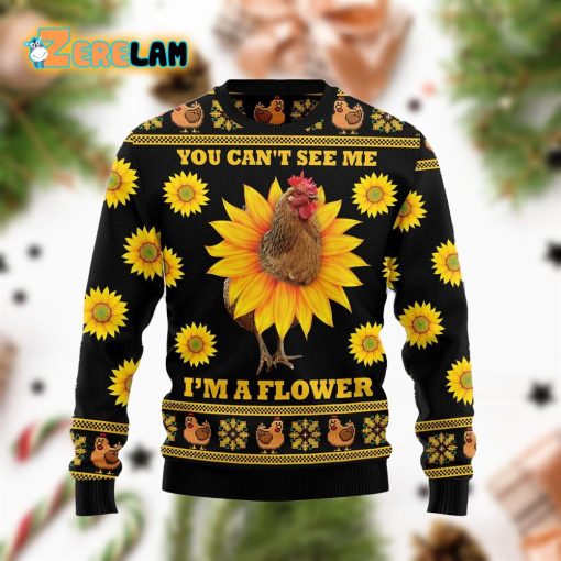 Chicken I’m A Flowers Farm Funny Family Christmas Holiday Ugly Sweater