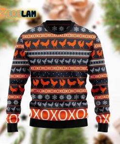 Chicken Merry Christmas Funny Family Ugly Sweater Orange Black