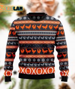 Chicken Merry Christmas Funny Family Orange Black Ugly Sweater