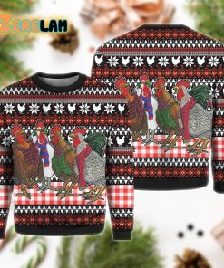 Chicken Under Snow Christmas Ugly Sweater