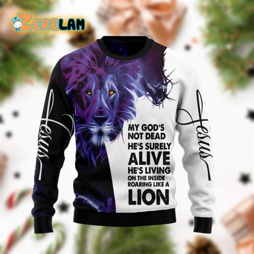 Christian Lion Funny Christmas Ugly Sweater