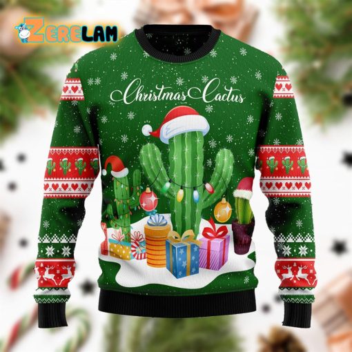 Christmas Cactus Funny Ugly Sweater