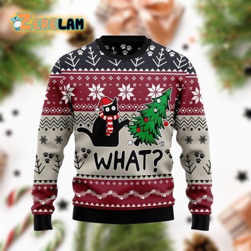 Christmas Cat What Ugly Sweater For Men And Women