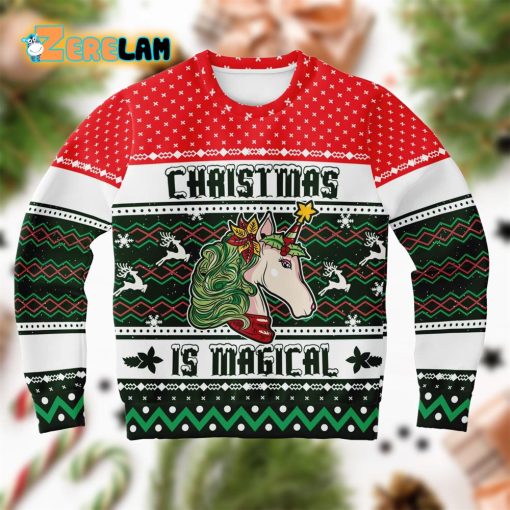 Christmas Is Magical Unicorn Ugly Sweater
