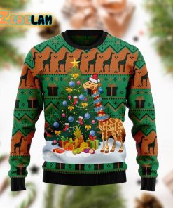 Christmas Tree Giraffe Ugly Sweater
