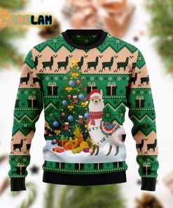 Christmas Tree Llama Funny Ugly Sweater