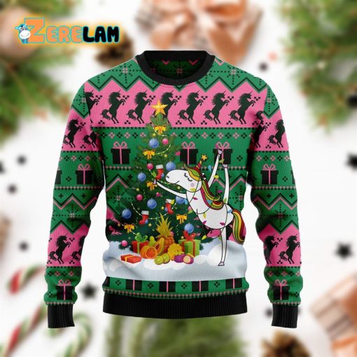 Christmas Tree Unicorn Ugly Sweater