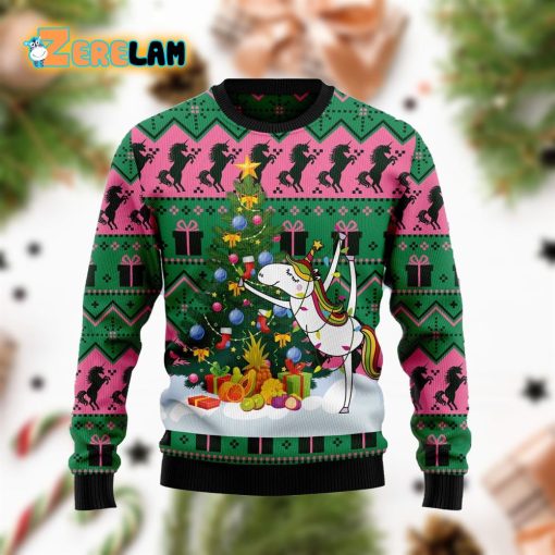 Christmas Tree Unicorn Ugly Sweater For Men And Women